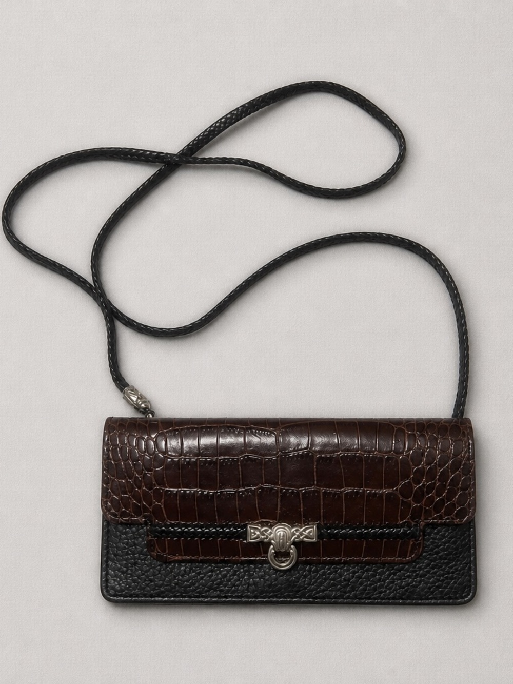 Brighton Croc Embossed Leather Wallet
